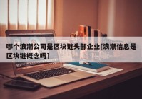 哪个浪潮公司是区块链头部企业[浪潮信息是区块链概念吗]